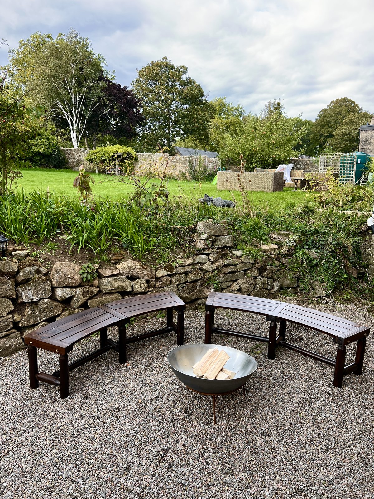 Fire pit area in country house weekend break venue