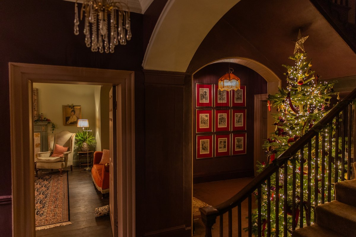 Grand hallway in historic Georgian manor house with period features