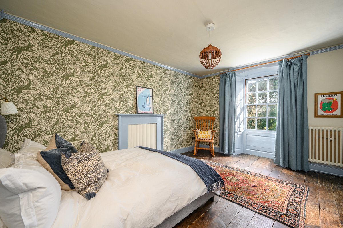 Distinctive bedroom in luxury Forest of Dean rental